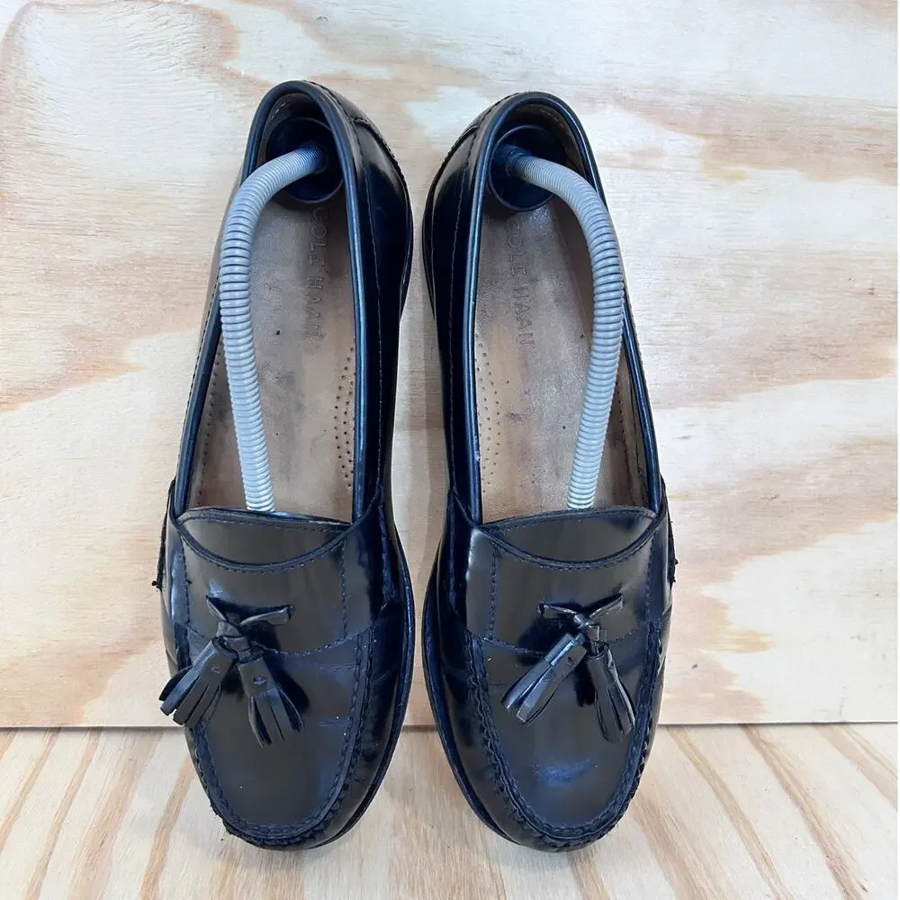 Cole Haan - Pinch Tasselled Moc Toe - Dress Shoes - Black - Men's - 9 D - 03506